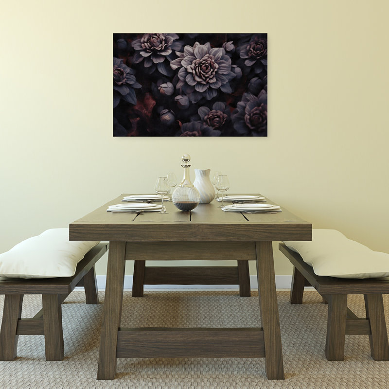Deep Floral Mystery Dramatic Elegant Gothic Flower Nature Wall Art Print, 60.96cm H x 91.44cm W