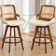 Shayleah Swivel Counter Height Bar Stools With Cane Rattan Back