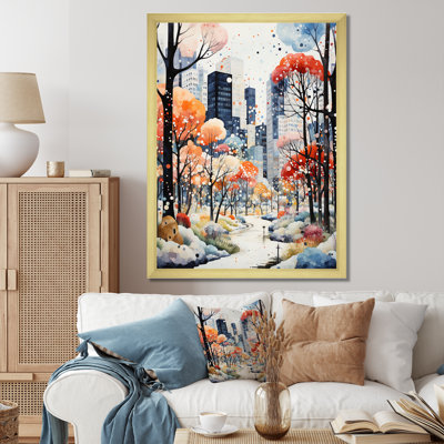 Automne ville, charme Art déco II - Art mural déco ville