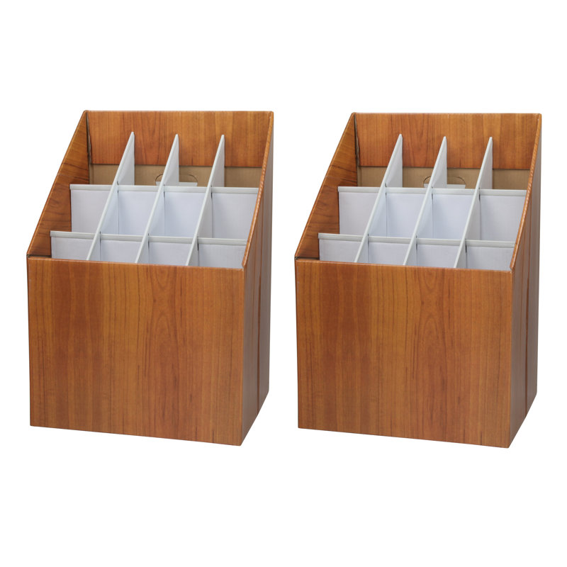 Adiroffice 12-Slot Upright Blueprint Map Roll File Corrugated Storage Box