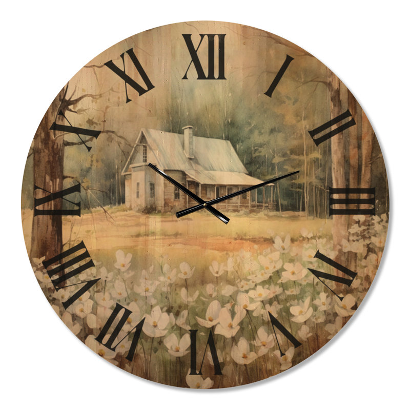 Horloge murale Dogwood at the Farm II, Surdimensionné