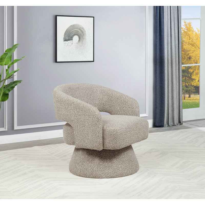 Fauteuil demi-tonneau rembourré pivotant, Ourson gris