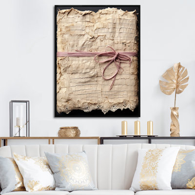 Cottage Cottage, papier rétro avec ruban rose