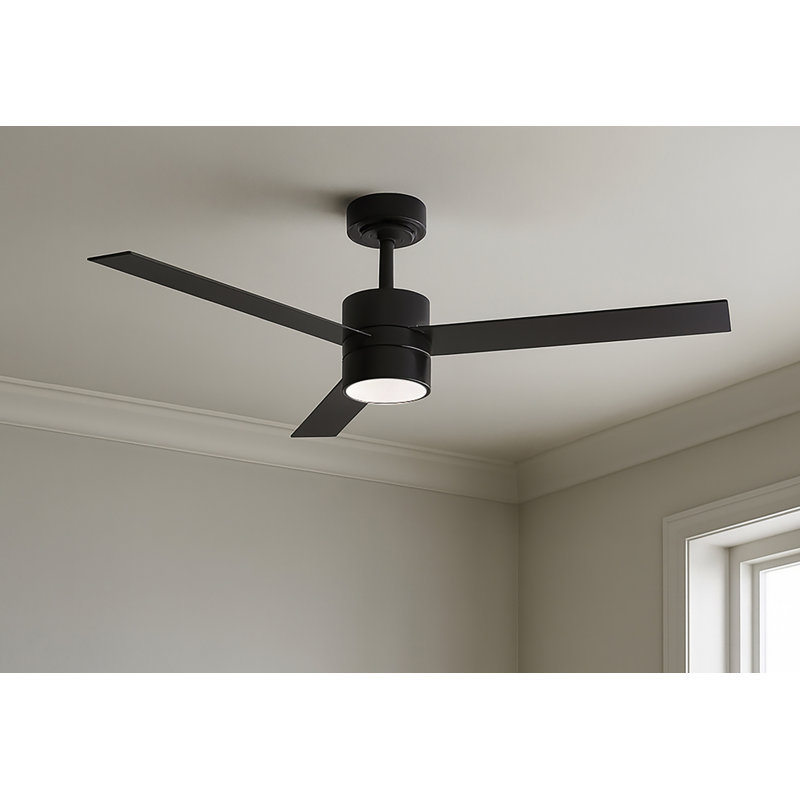 Ventilateur de plafond à DEL 3 pales 52 po - noir, Noir, Noir