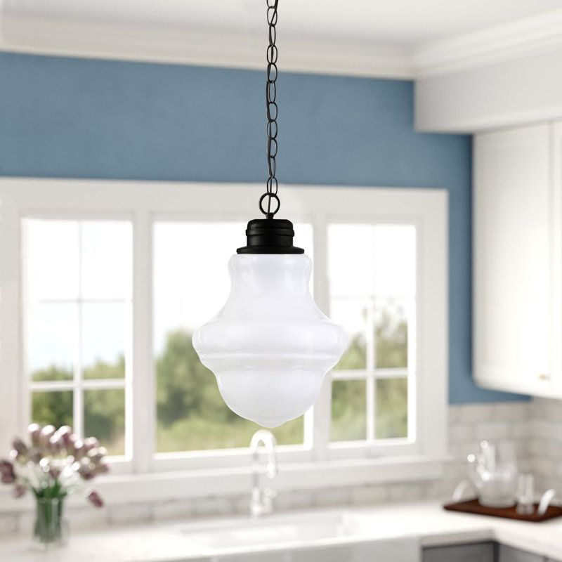 Annie 1 - Light Single Pendant, Blackened Bronze, White