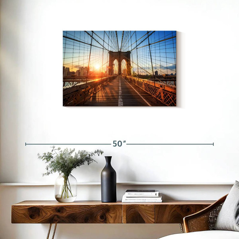Ravi Sunlit Brooklyn Bridge, H 20 po x l 30 po