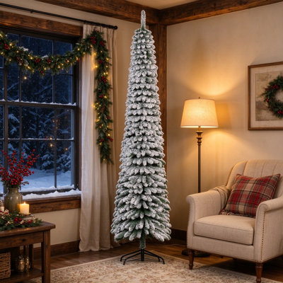 Arbre de Noël artificiel enneigé 8 pi, 603 pointes réalistes, vert