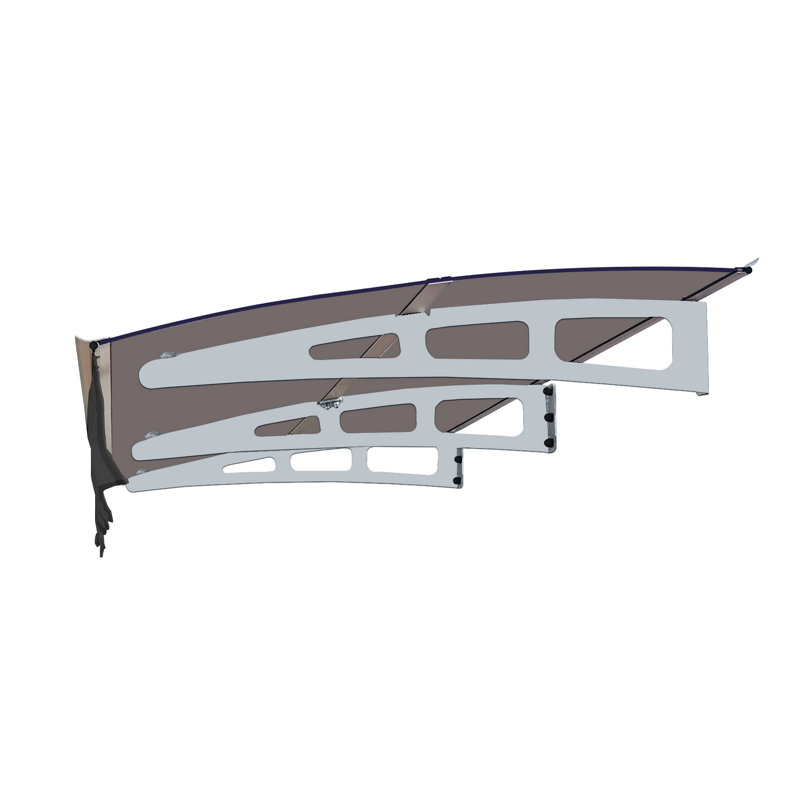 79" X 34" Door Entrance Awning Canopy With Aluminum Alloy Bracket And Polycarbonate Sheet - Brown Gray Roof Window 0.137" Thick