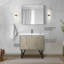 36 po X P 20 po De salle de bain rustique avec plateau en marbre de culture, robinet en métal Miroir-119987260-119987261-119987265