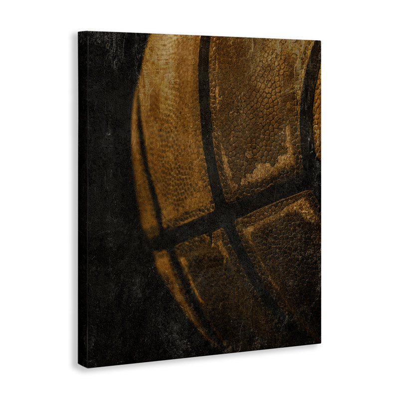 Toile rétro de basketball rétro, design par Kim Allen, H 30 po x l 24 po