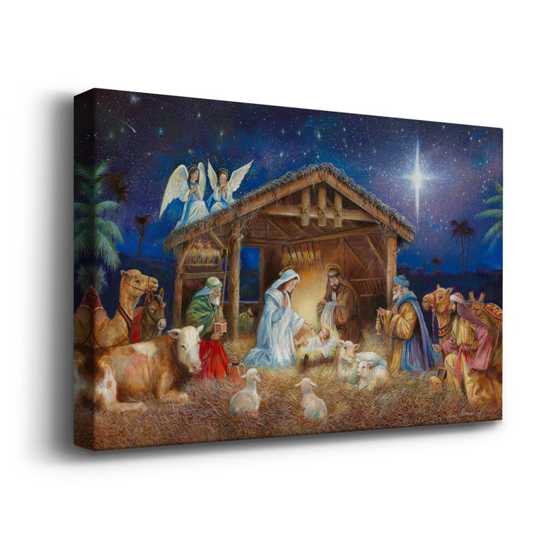 Ted Silent Night, Holy Night - reproduction d'art sur toile tendue, H 32 po x l 48 po x P 1 po