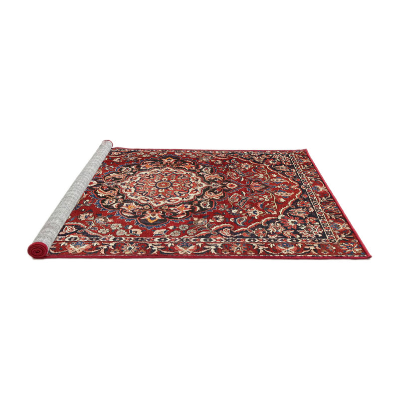 Tapis oriental multicolore tissé à la machine Oriental, Rond 8 pi
