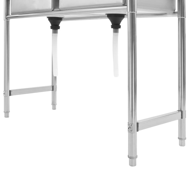 Belfry Kitchen Carolina 600mm W Double Bowl Steel Flush Kitchen Sink