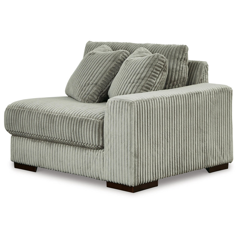Canapé modulaire 4 pièces avec méridienne Lindyn, Polyester gris