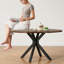 Table de salle à manger 47,2 "en bois pour 4-6 personnes avec base à piédestal