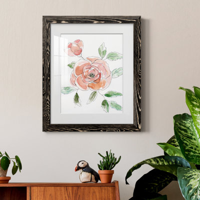 Rose Contour - peinture encadrée