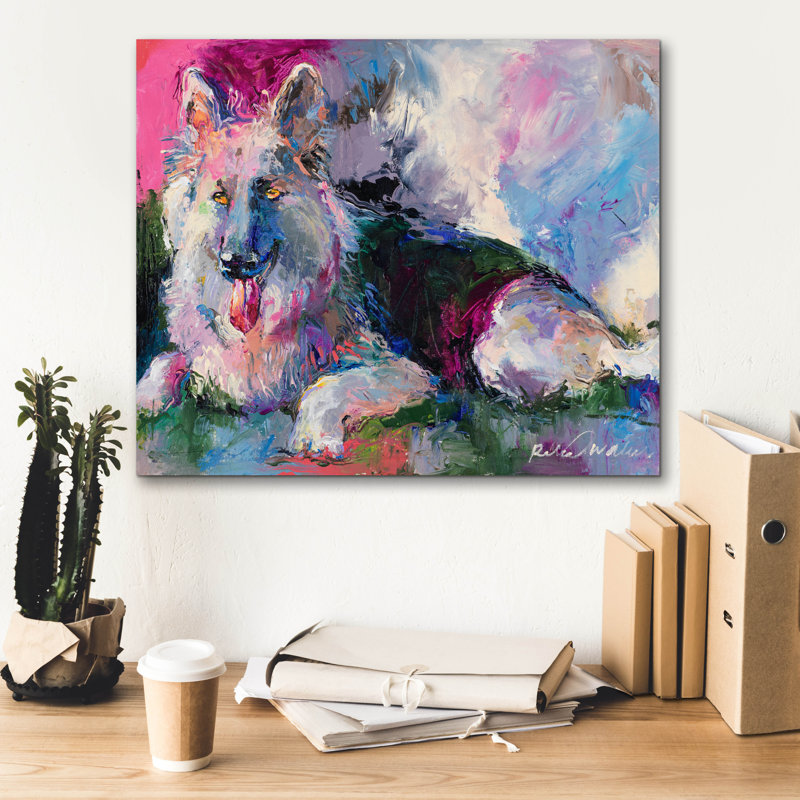 " German Shepherd " by Richard Wallich, 20" H x 24" W x 0.75" D