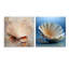 Minimalisme beige clam beauté - ensemble de 2 art mural en verre acrylique clam-103921610