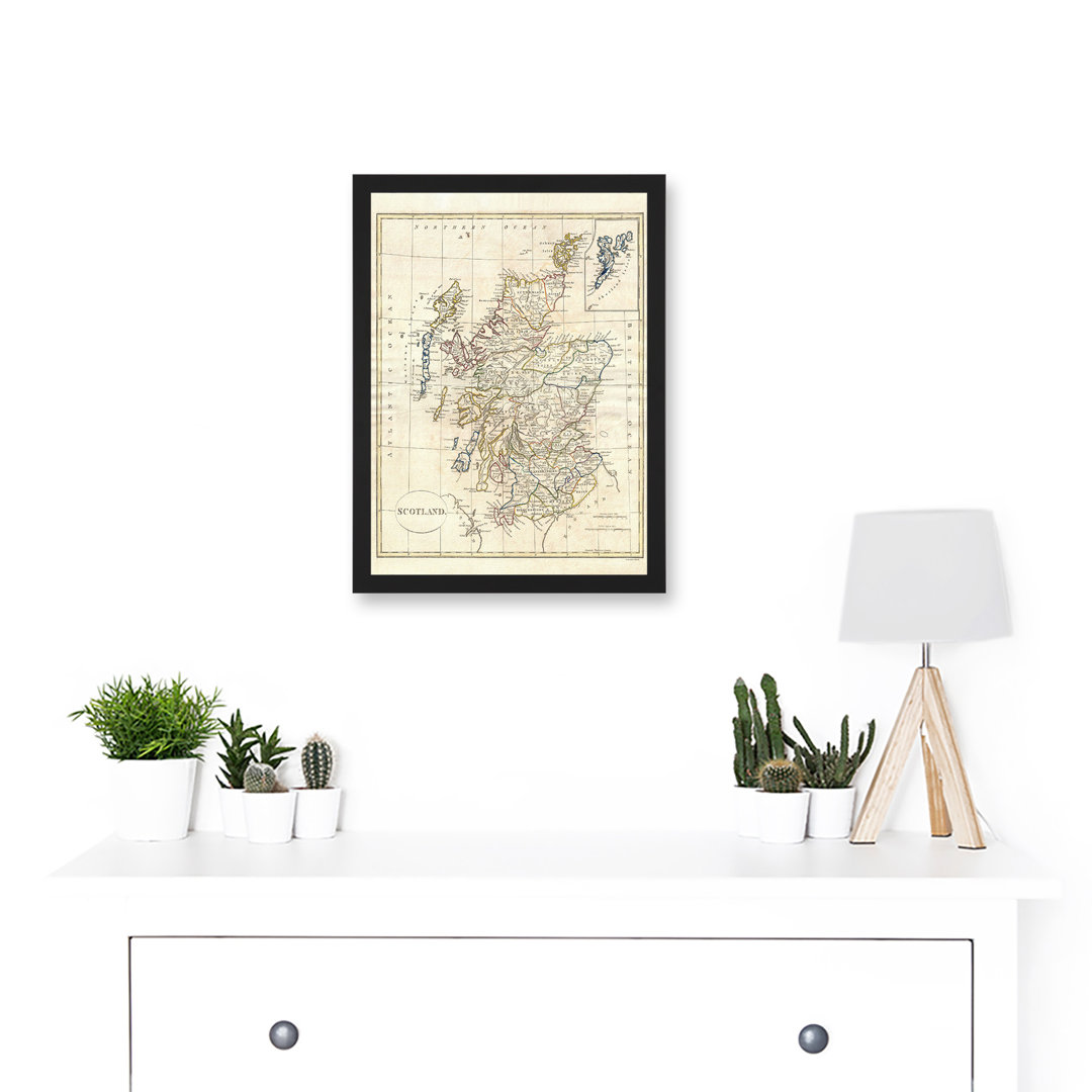 1799 Clement Cruttwell Map Scotland Vintage Historic Iconic - Single Picture Frame Print