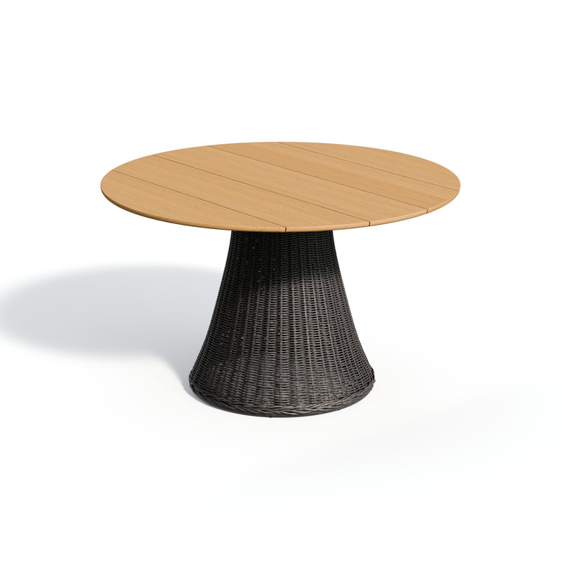 Tulle Outdoor Round Dining Table, Teak
