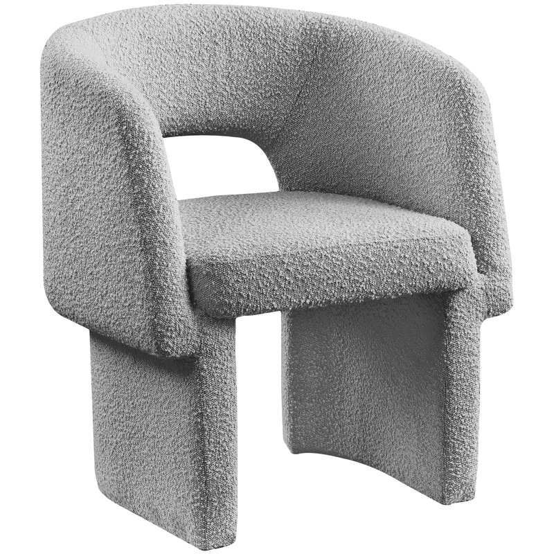 Ixchel Fabric Dining Chair, Grey Boucle Fabric