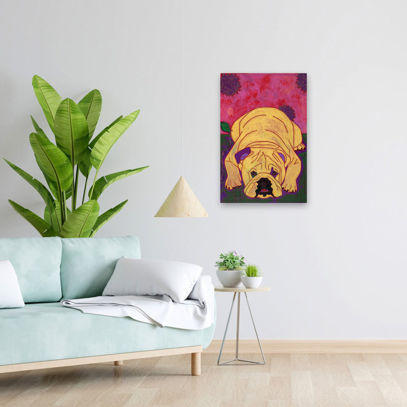 Lounge lézard - animaux contemporains, art de chiens, H 24 po x l 16 po