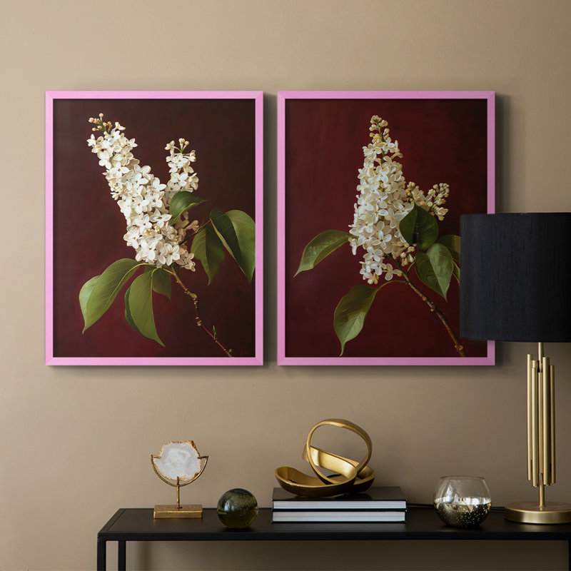 Série FLORAL CXCIX - Reproduction encadrée de qualité supérieure - prête à être accrochée - aucun clou requis - aucun clou requis