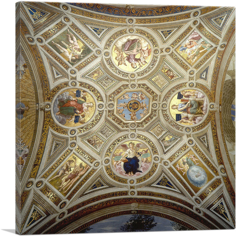 " Ceiling Done " by Raphael Oil Painting, 36" H x 36" W x 0.75" D