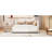 Upholstered Daybed With Trundle Sofa Bed Frame No Box Spring Needed, Linen Fabric-1375427362-1375427356