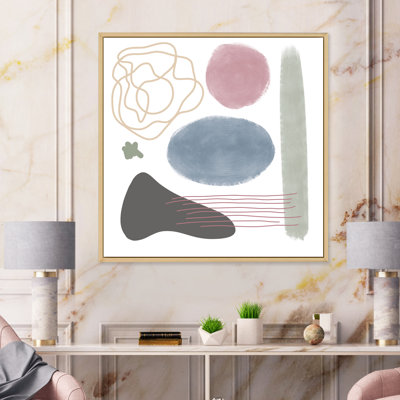 Affiche géométrique avec pastel et formes géométriques - reproduction d'art sur toile moderne