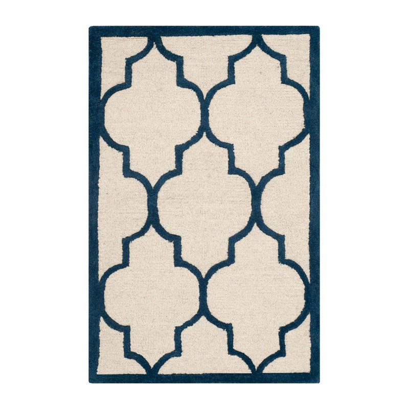 Cannen Hand Tufted Wool Geometric Rug, Rectangle 2' x 3'