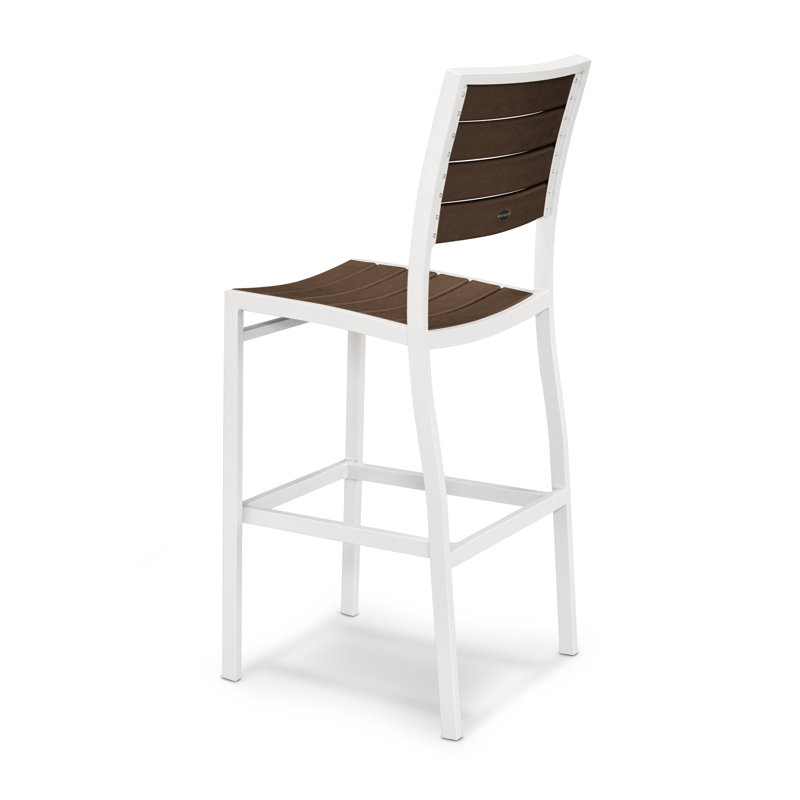 Chaise d'appoint de bar POLYWOOD Euro, Acajou, Blanc