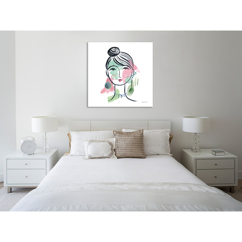 "Jolis visages IV", toile tendue par Farida Zaman, H 48 po x l 48 po x P 1,5 po