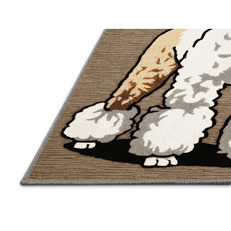Washable Poodle Dogs Area Rug, Rectangle 2' x 3'