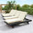 Acacia Wood In Black With Water-Resistant Lounge Cushions (3-Fold & 4 Inch)-83254828
