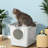 Covered Cat Litter Boxes & Litter Box Enclosures, White PET, Portable