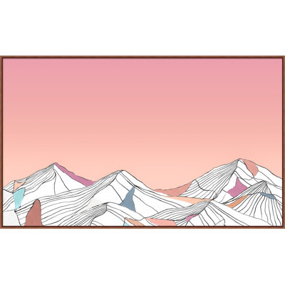 Sunset Mountain Range Canvas Framed Print Canvas