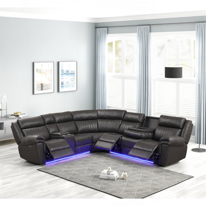 Canapé modulaire inclinable moderne en bois, Gris