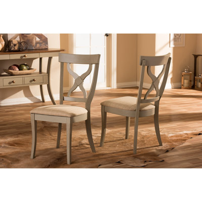 Chaise d'appoint à dossier en croix gris