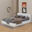 Grand lit plateforme tapissier avec tissu en velours-1969558586