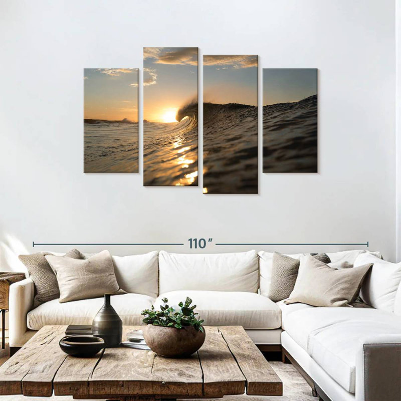 Gillard Golden Sunrise - Vague d'océan, H 48 po x l 75 po