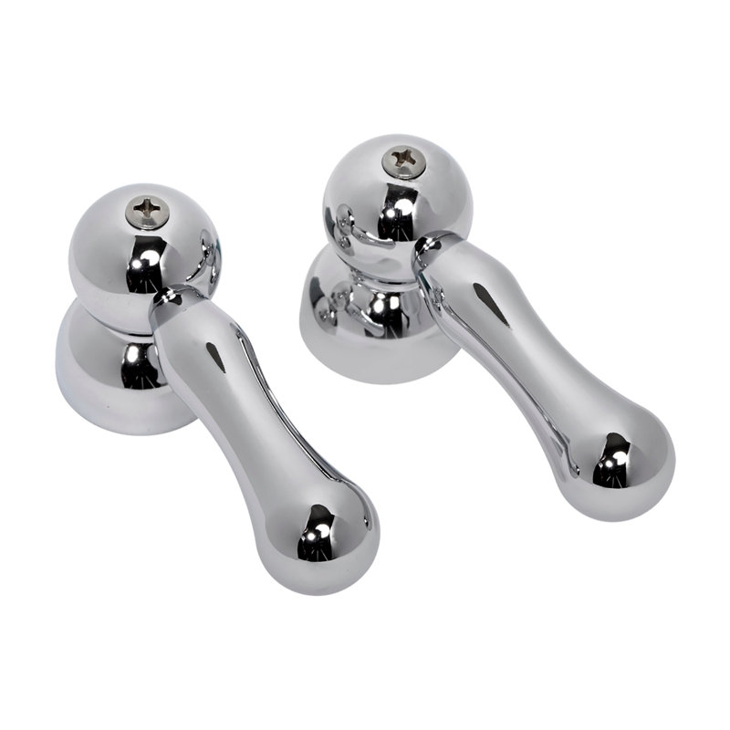 Polished Chrome Wall-Mounted Faucet Handle and Screw Kit