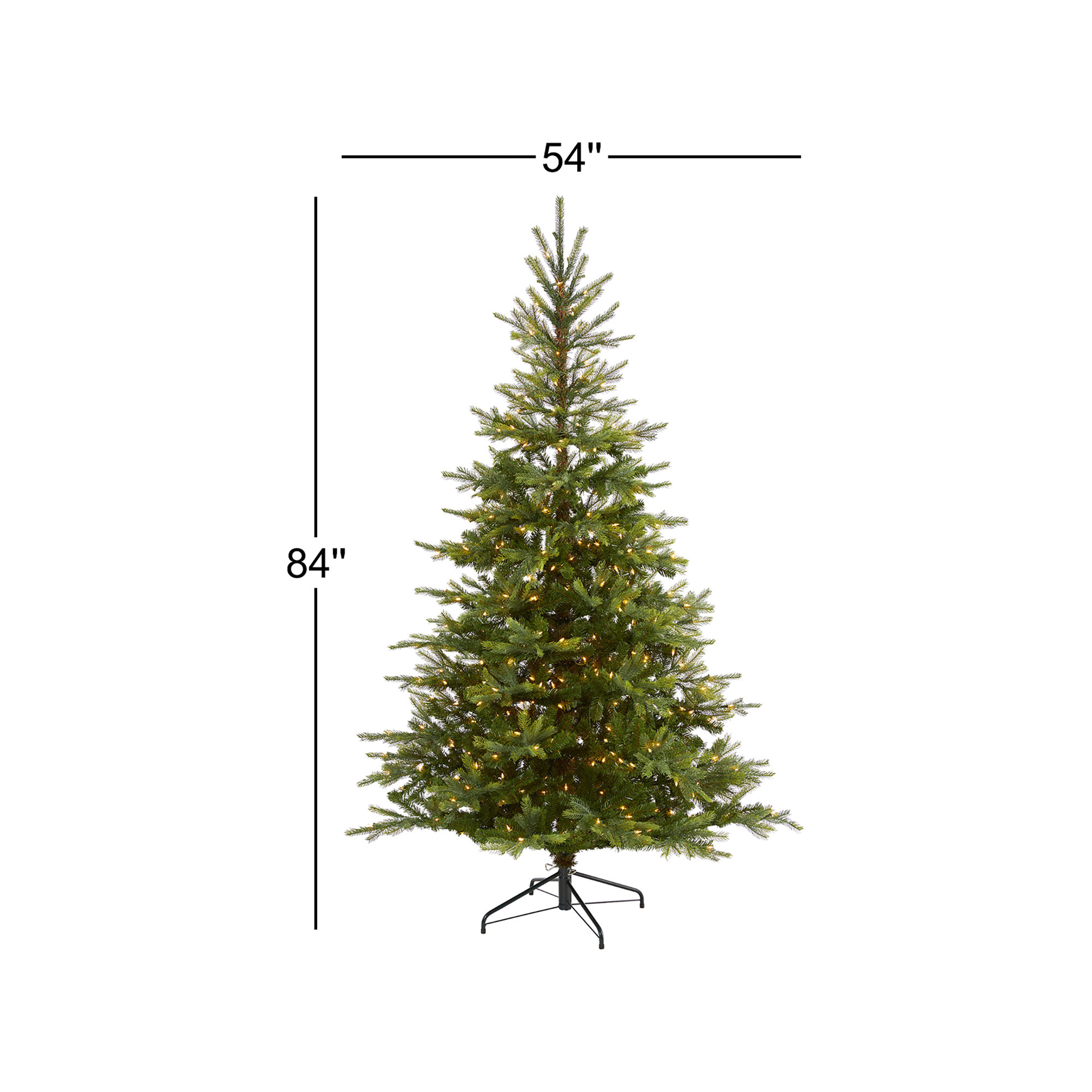 Lighted Artificial Spruce Christmas Tree, 7' H