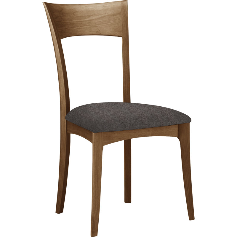 Ingrid Upholstered Side Chair, Natural Walnut, Slate (M10245) Fabric
