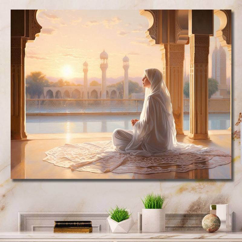 Art de l'Islam, prière, foi, III, H 24 po x l 32 po x P 1 po, Toile tendue