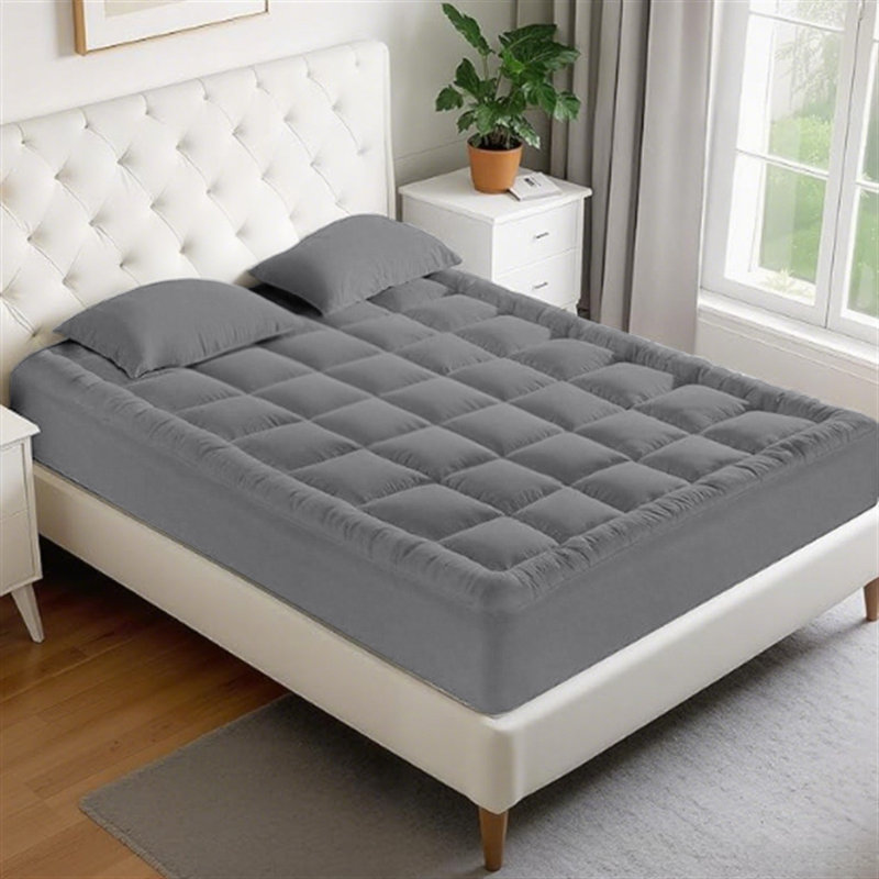 450g full-piece cotton bedspread, Lit simple, Gris