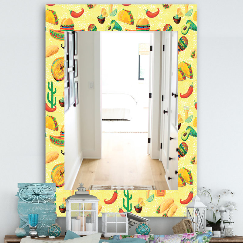 Miroir mural musical mexicain, H 24 po x l 32 po