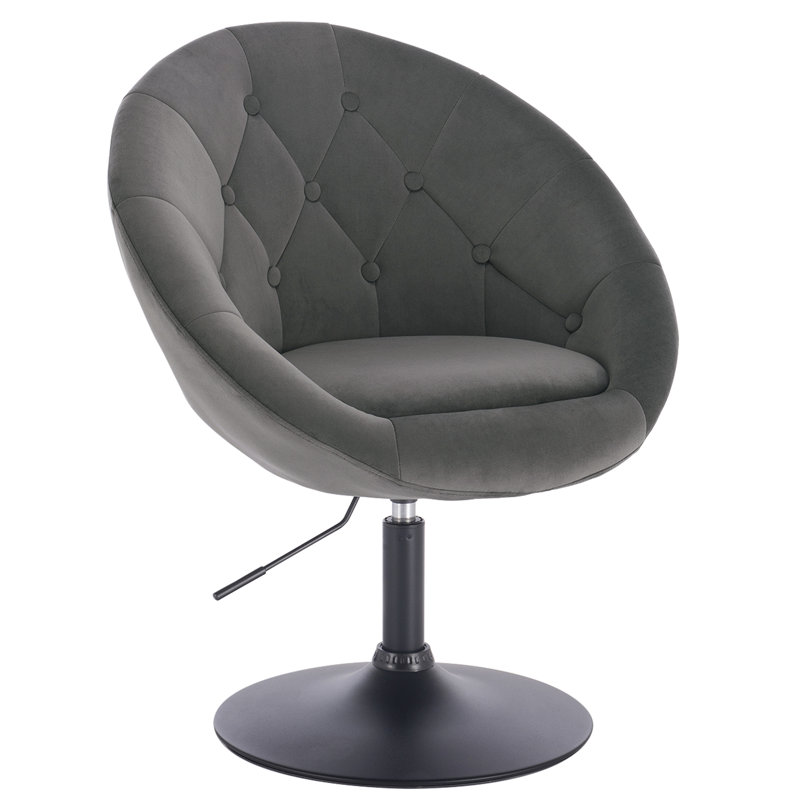 Princeton Velvet Swivel Accent Chair, Black, Dark Grey