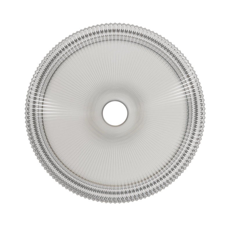 14 - Inch Bathroom Sink, Transparent Round Crystal Glass, Artistic Stripes, Suitable For Countertop Use, And Refreshing, 14.29*4.53 Size, Recommended Drain Hole Glass Style, Fits Countertops