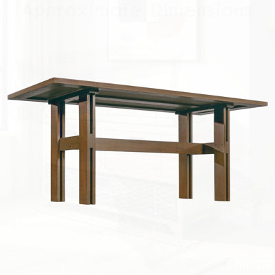 Modern Wooden Dining Table for 4 to 6 People, Large Kitchen Dining Table with Wood Pedestal Base, Mid Century Rectangular Long Dinner Table for Home D